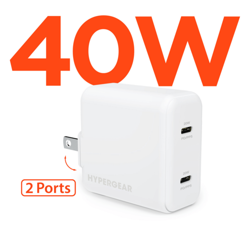 HyperGear PD40W Dual USB-C Wall Charger